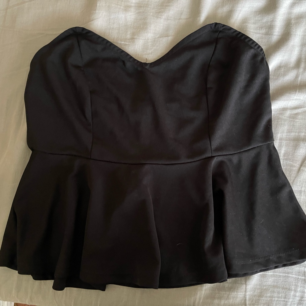 Black strapless top